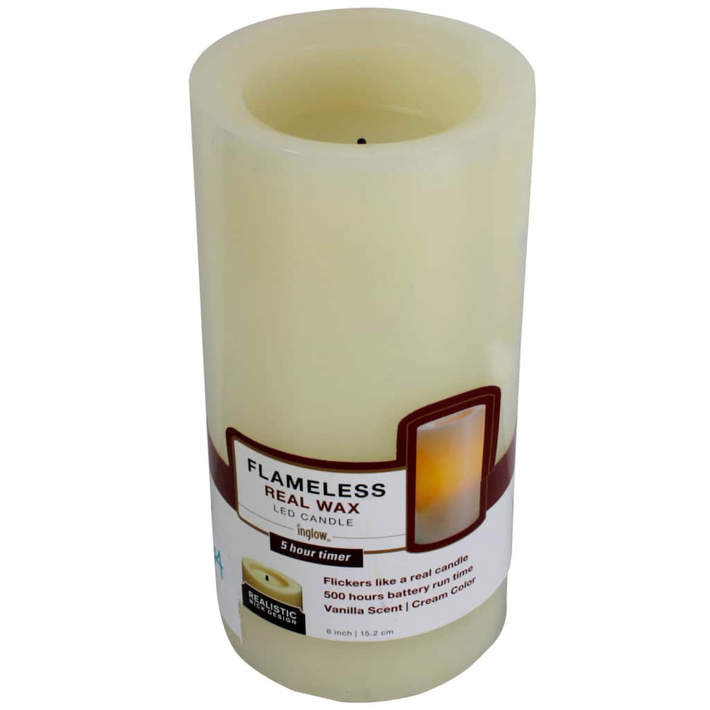 Inglow Flameless Real Wax Led Pillar, Inglow Outdoor Flameless Candles With Timer